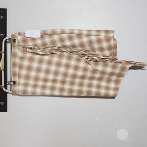 TIME & TRU Medium Patterned Blanket Mock Wrap Skirt With Fringe